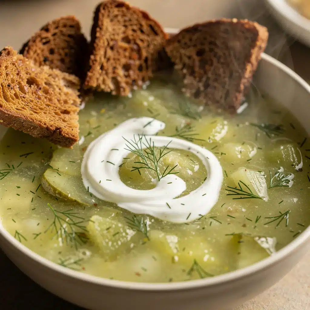 creamy pickle soup - featured image