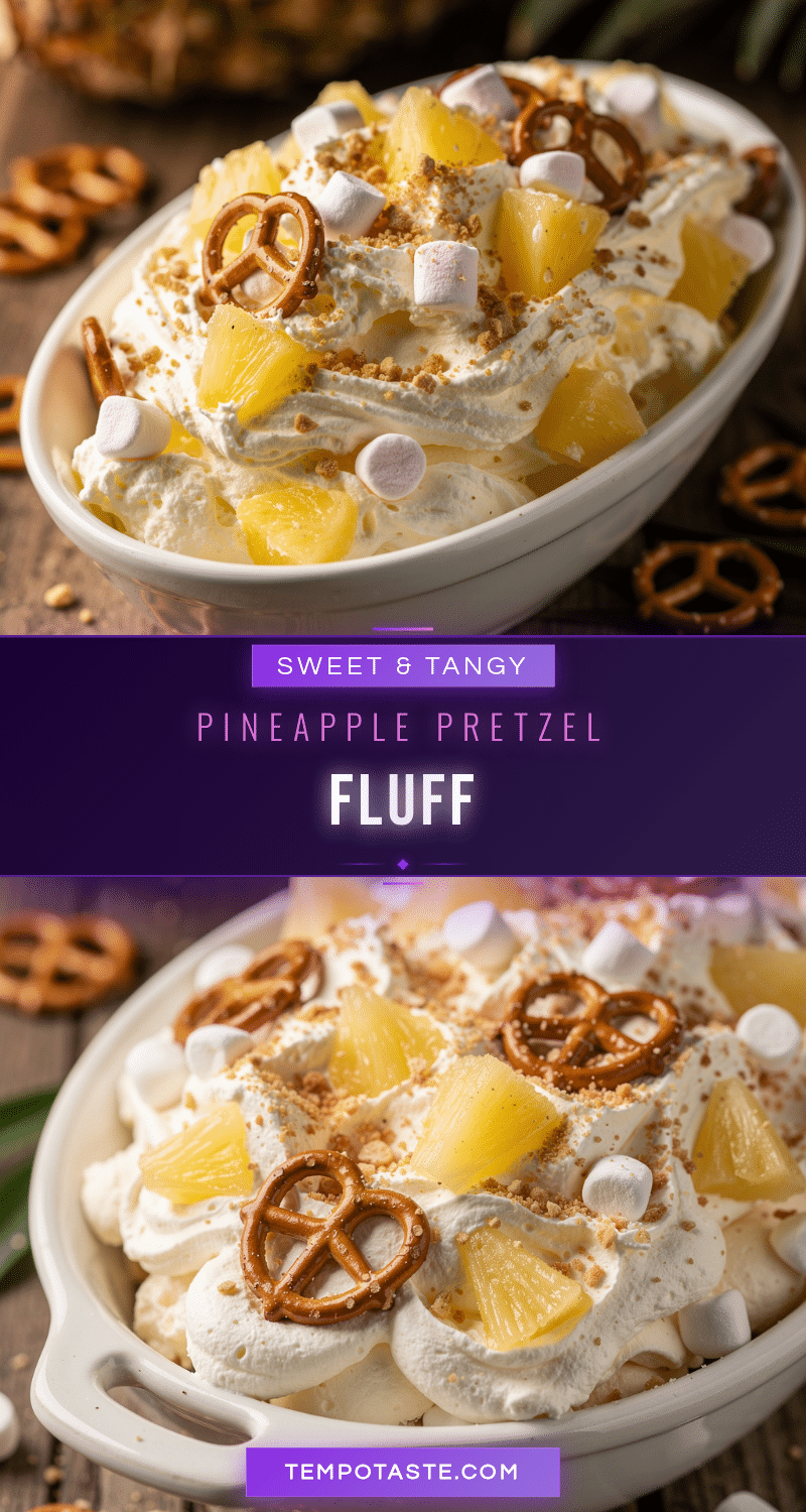 creamy pineapple pretzel fluff dessert salad recipe