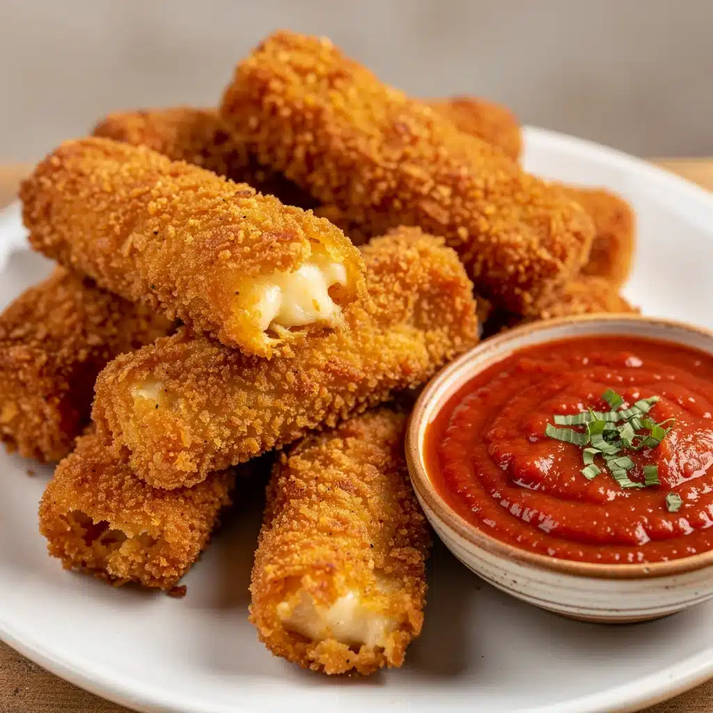 crispy air fryer mozzarella sticks - featured image