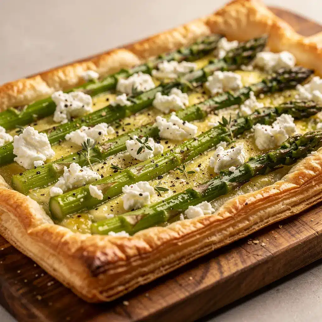 crispy asparagus goat cheese tart preparation steps