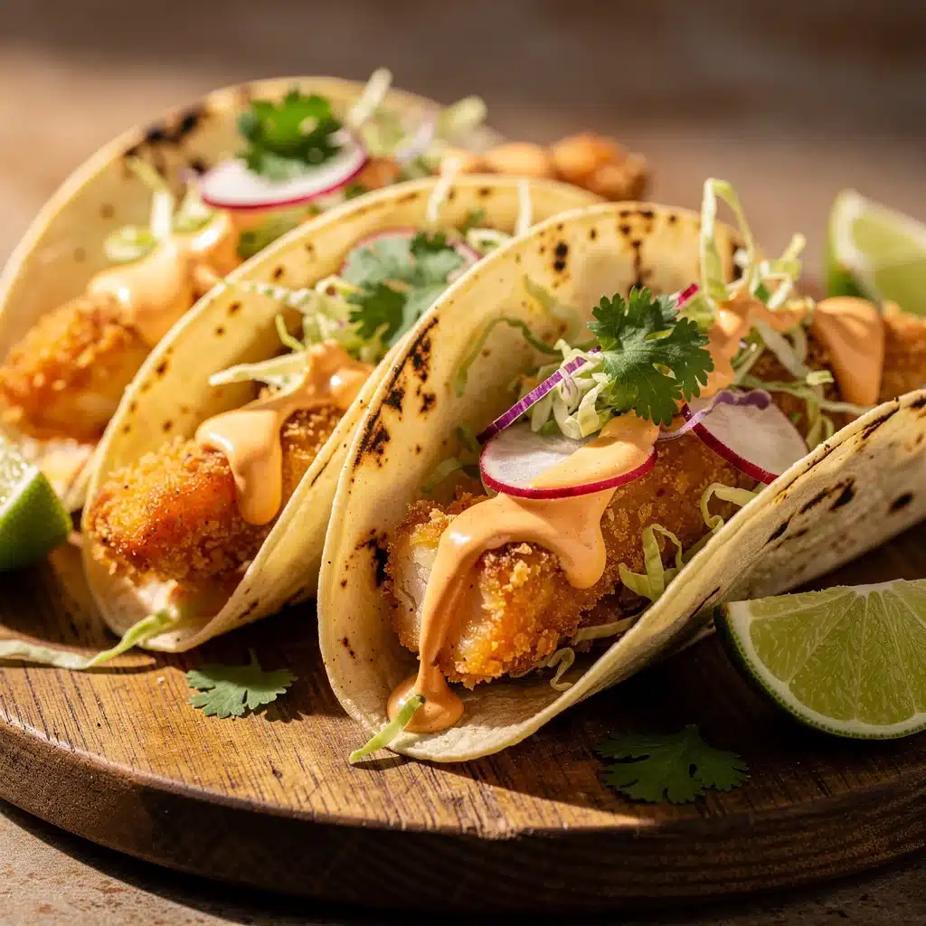crispy baja fish tacos - featured image
