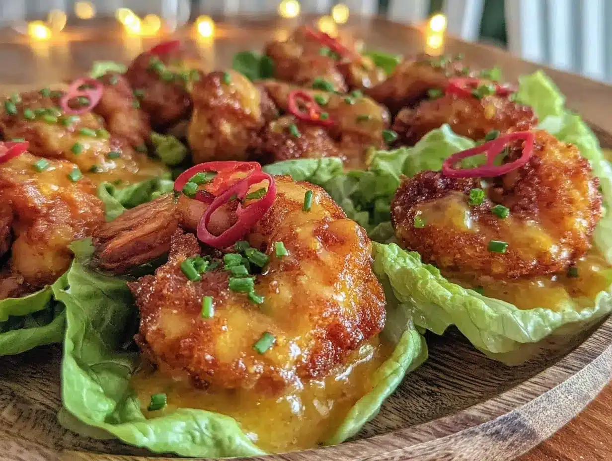 crispy bang bang shrimp lettuce cups preparation steps