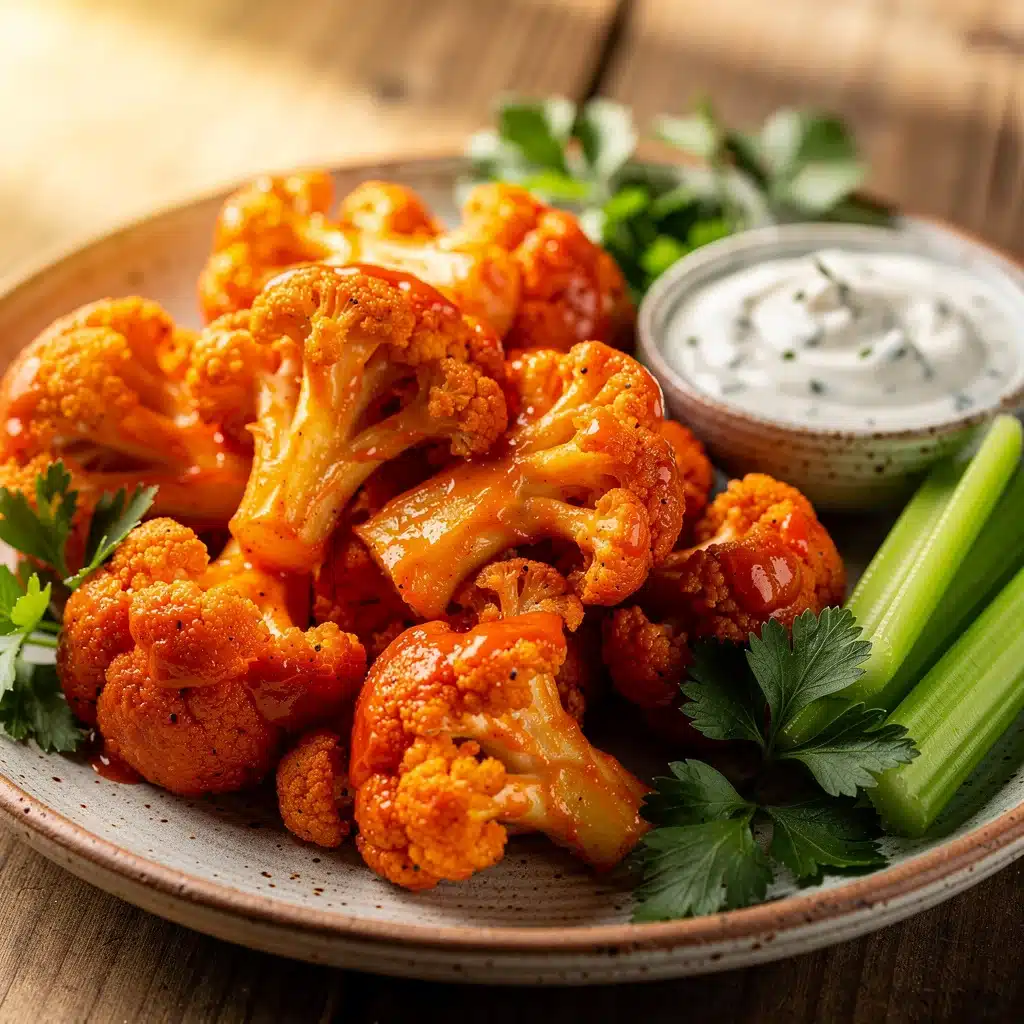 crispy buffalo cauliflower wings - featured image