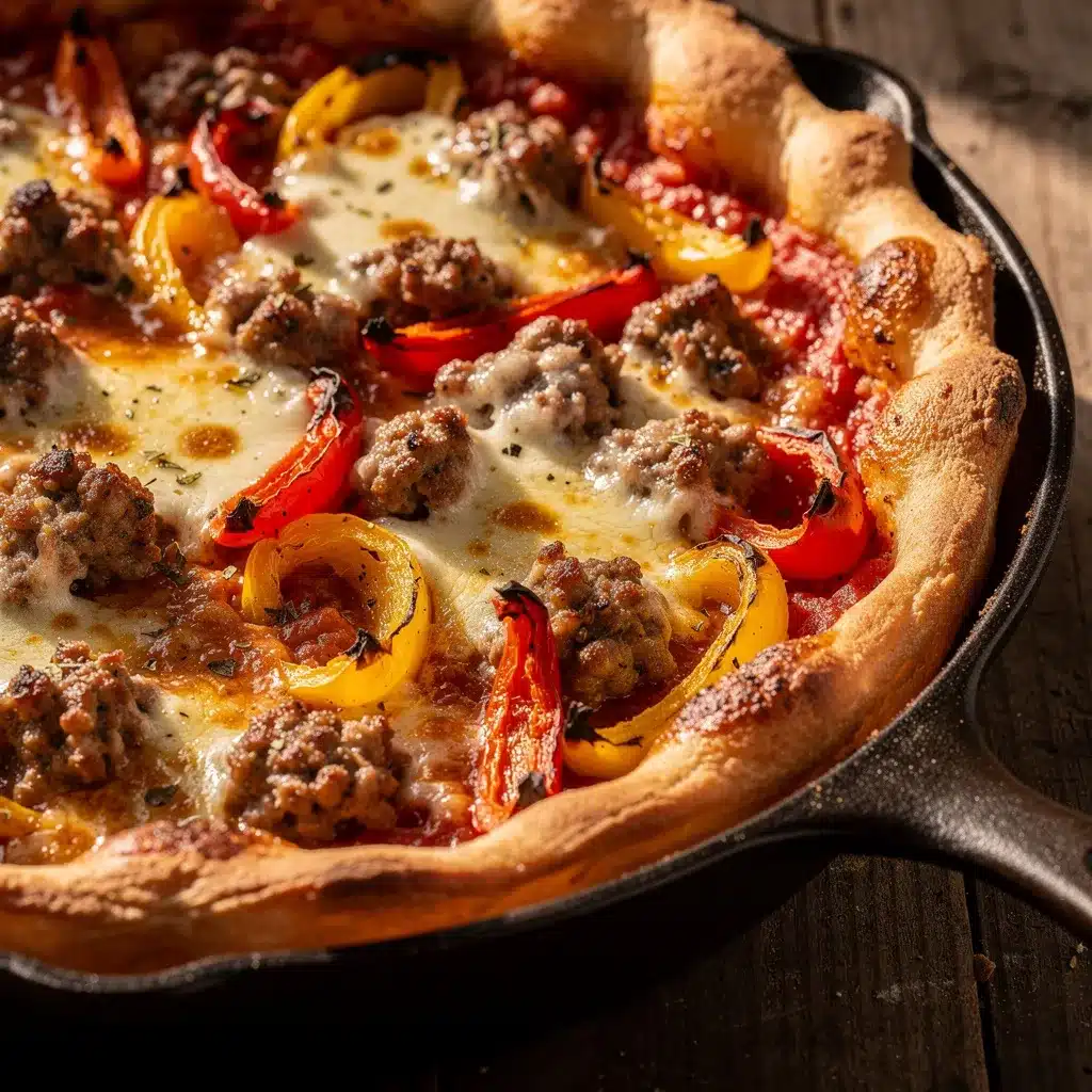 crispy cast iron deep dish pizza preparation steps