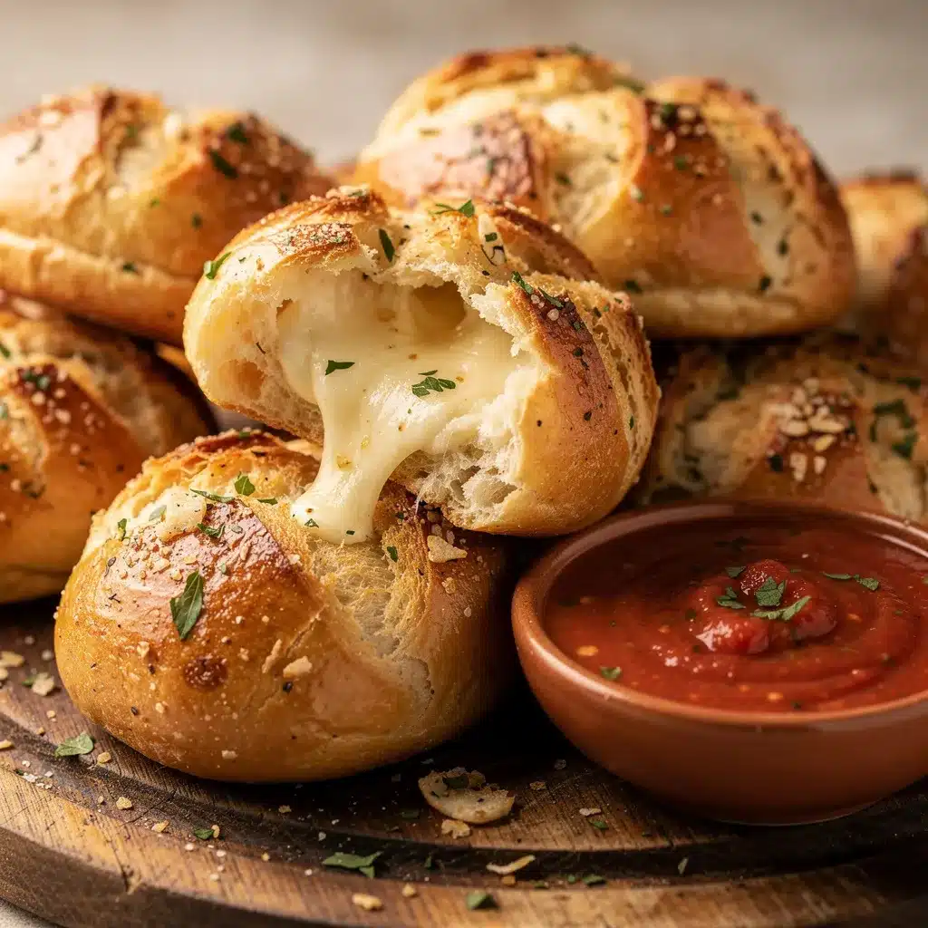 crispy cheese-stuffed garlic bread bombs preparation steps
