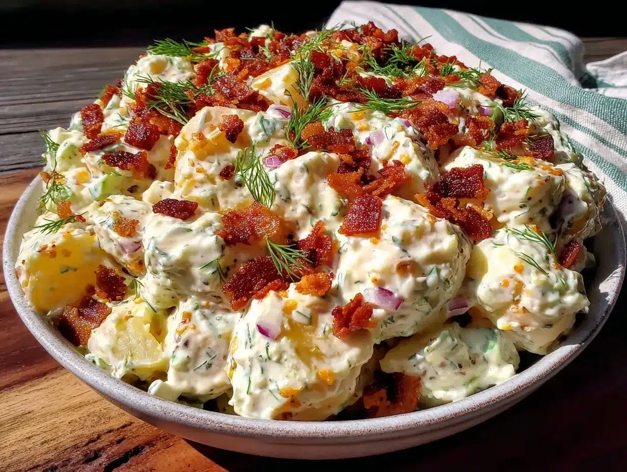 crispy dill pickle potato salad preparation steps