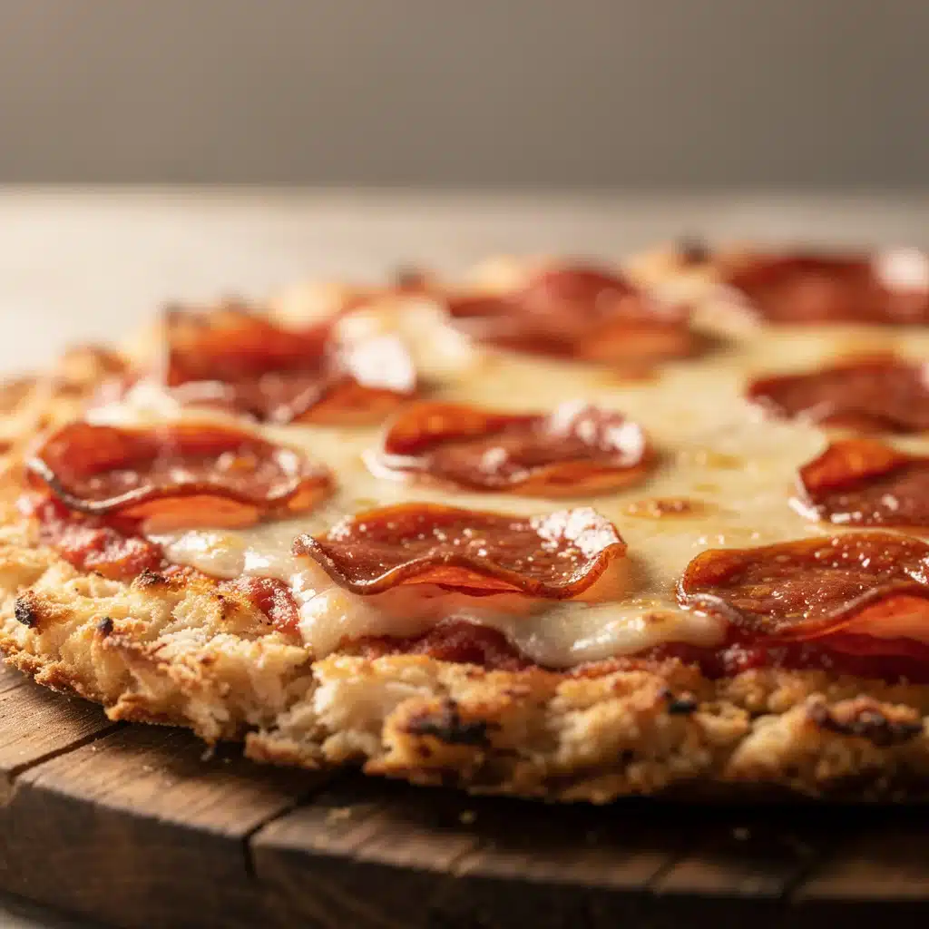 crispy low-carb chicken crust pizza - featured image