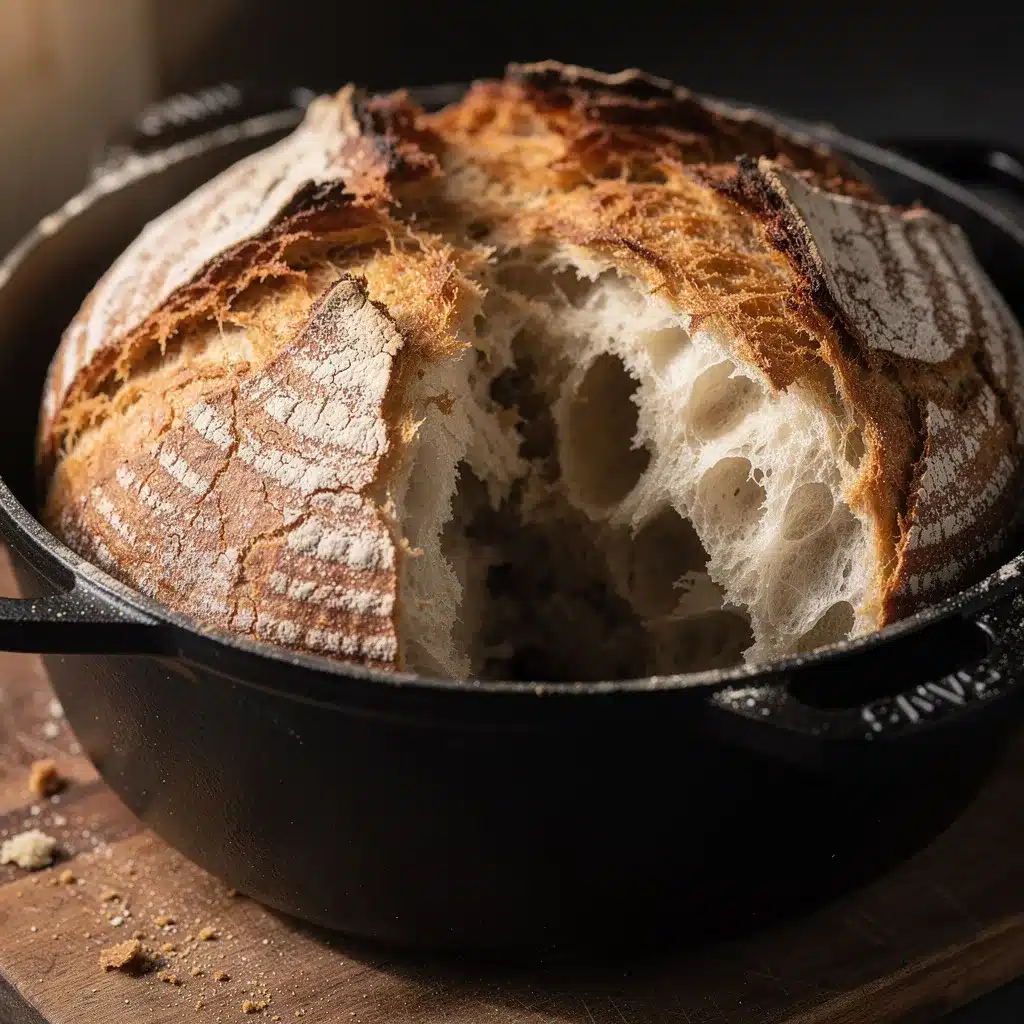 crispy no-knead artisan bread loaf preparation steps