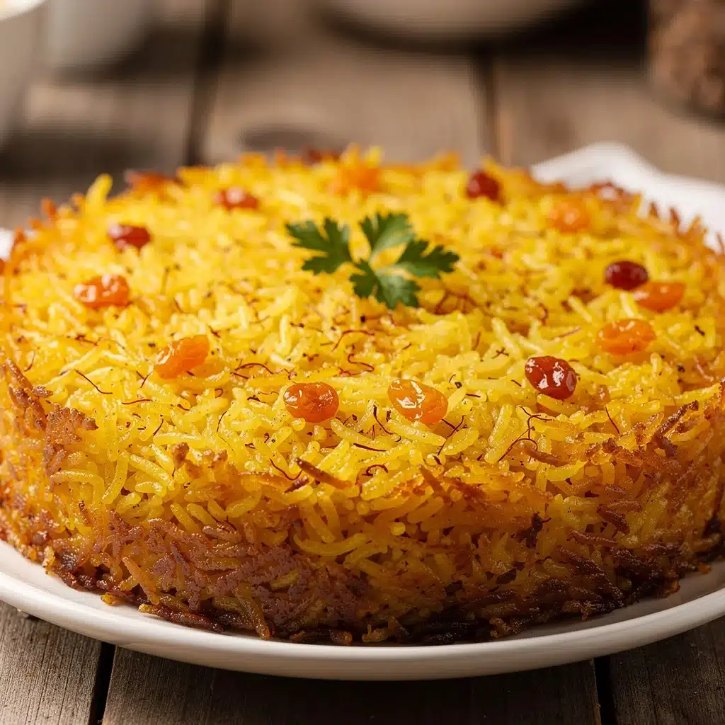 crispy persian saffron rice - featured image