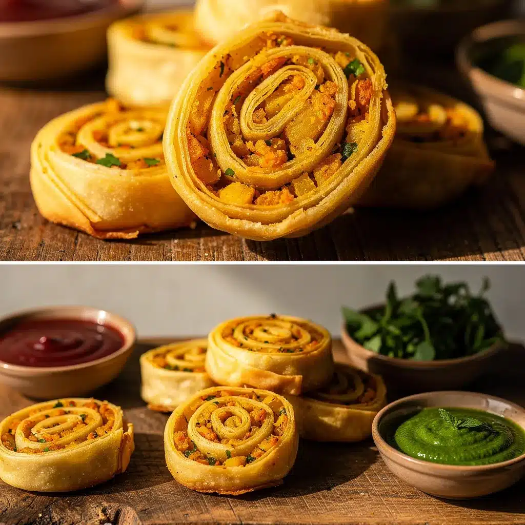 crispy samosa pinwheels preparation steps
