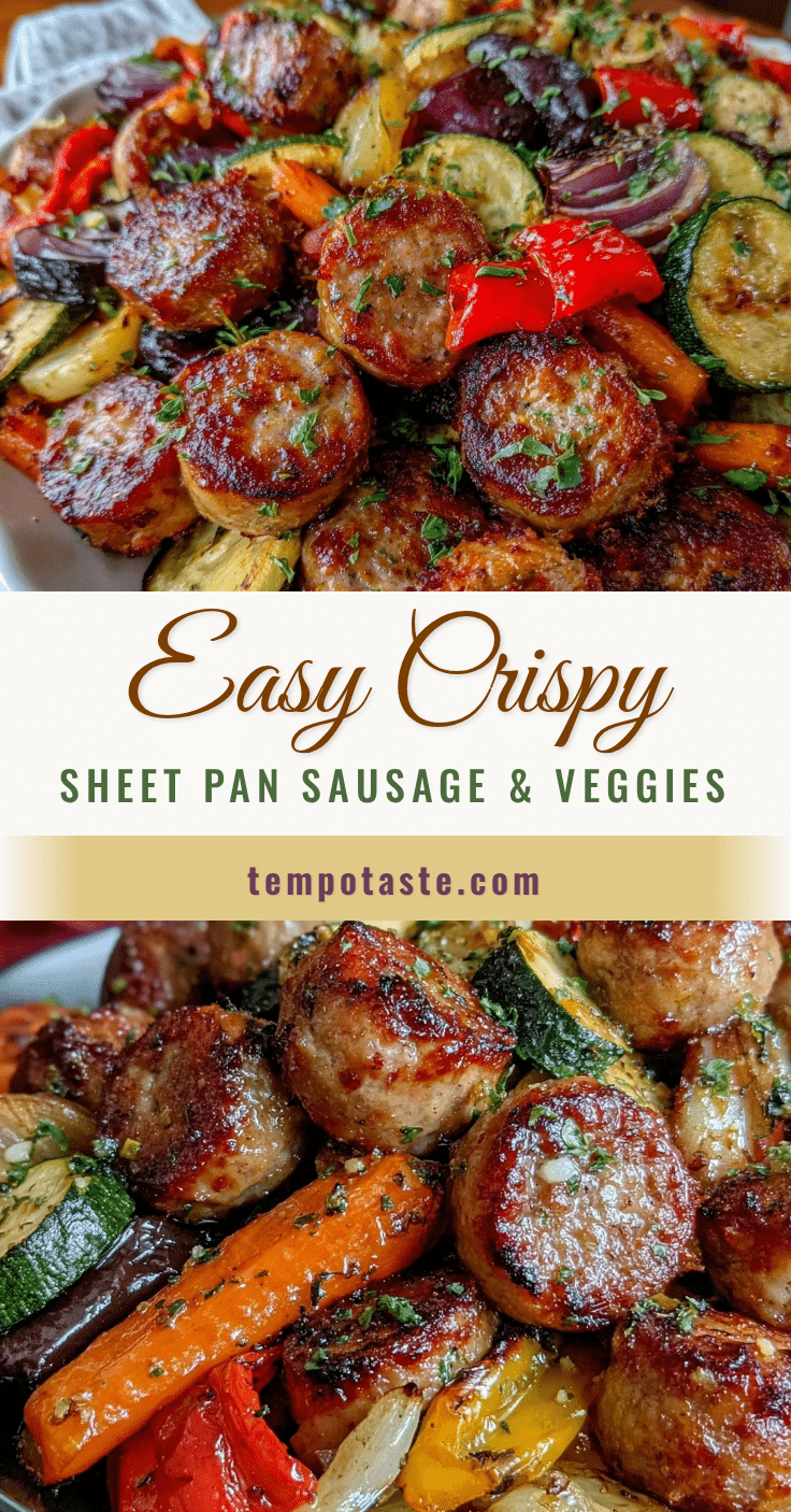 crispy sheet pan sausage & veggie bake recipe