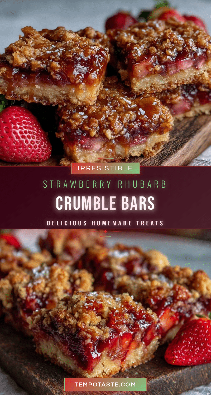 crispy strawberry rhubarb crumble bars recipe