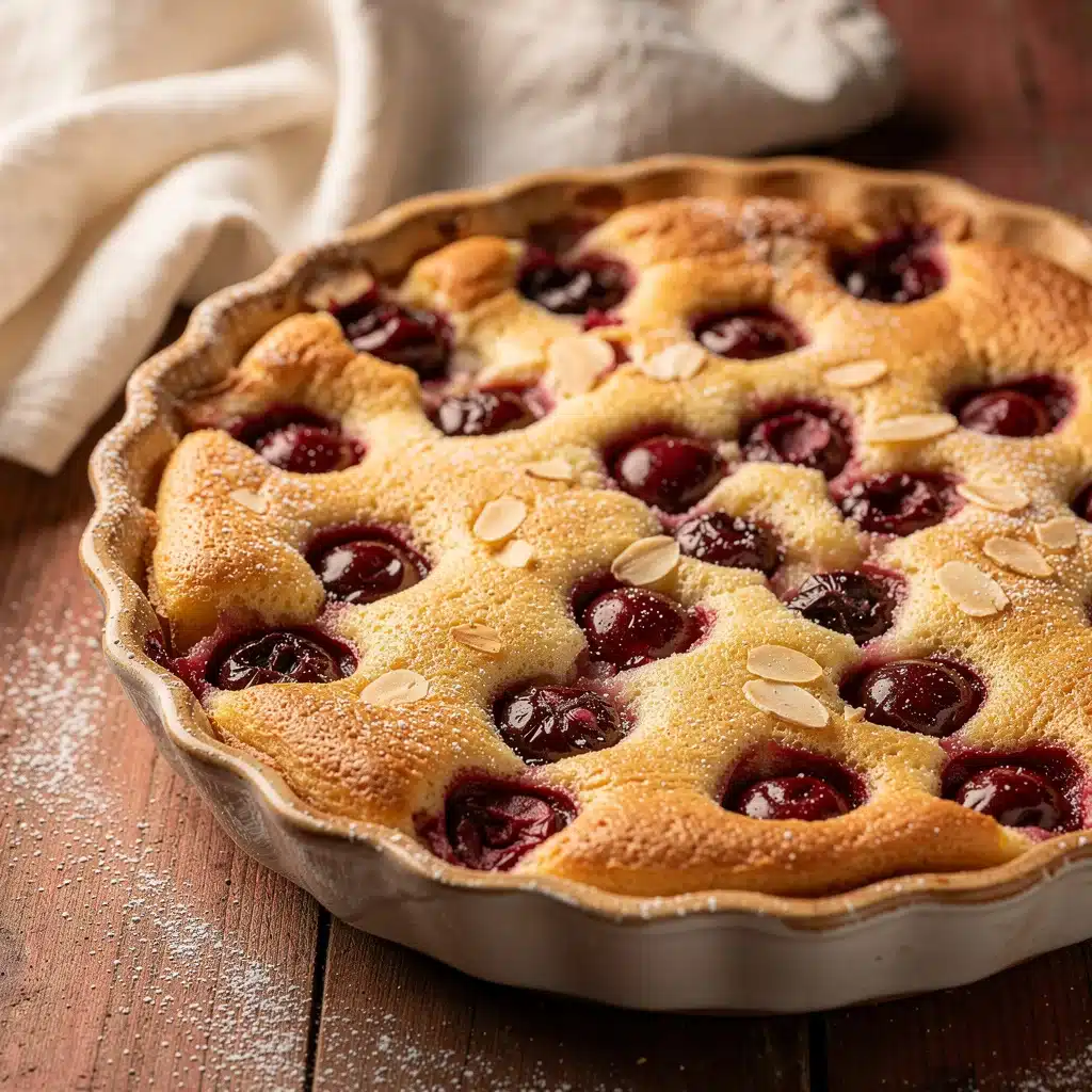 easy creamy cherry clafoutis - featured image