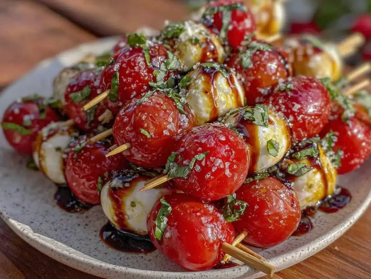 Easy Fresh Caprese Skewers preparation steps