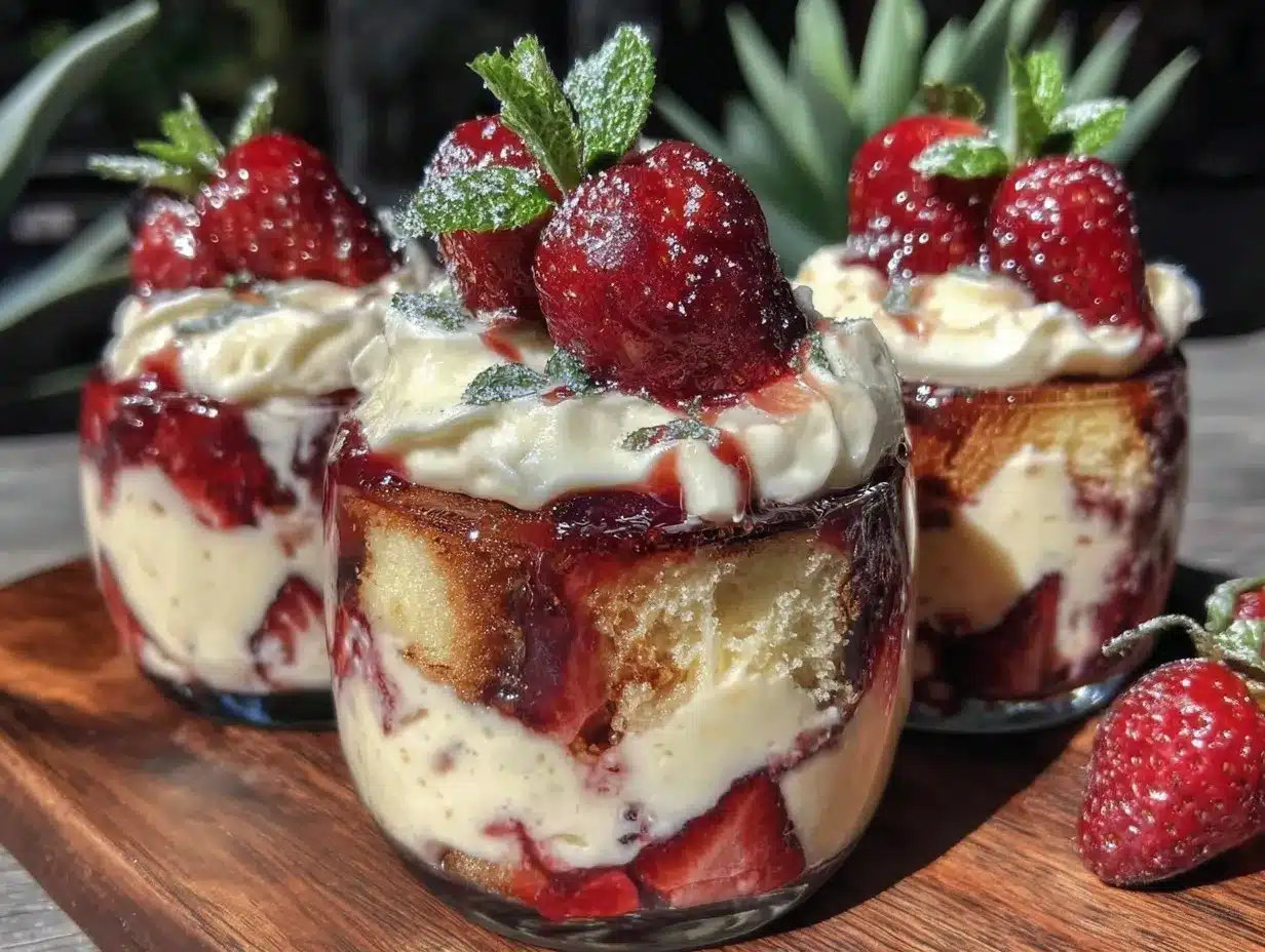 easy layered strawberry shortcake trifle cups preparation steps