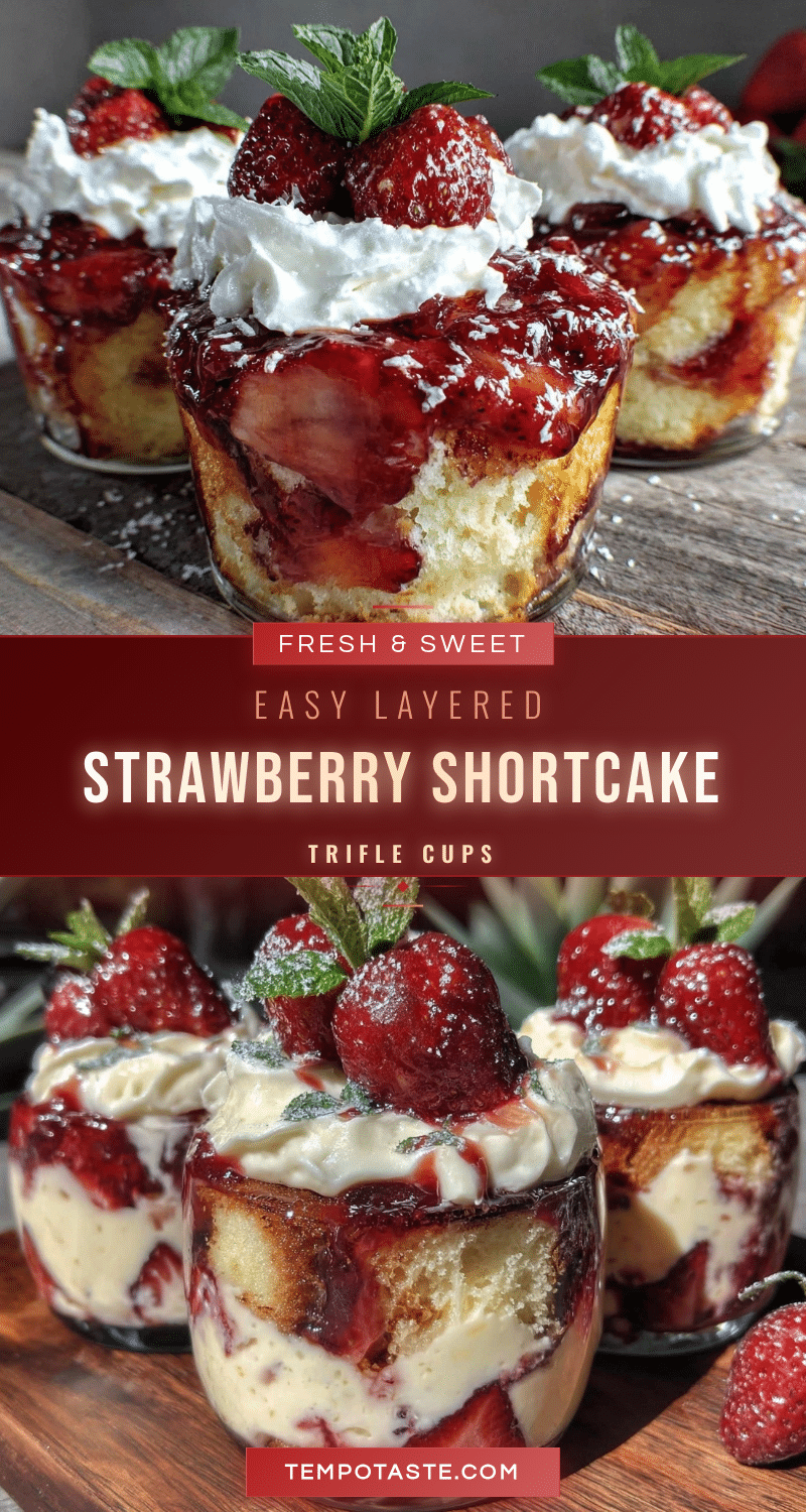 easy layered strawberry shortcake trifle cups recipe