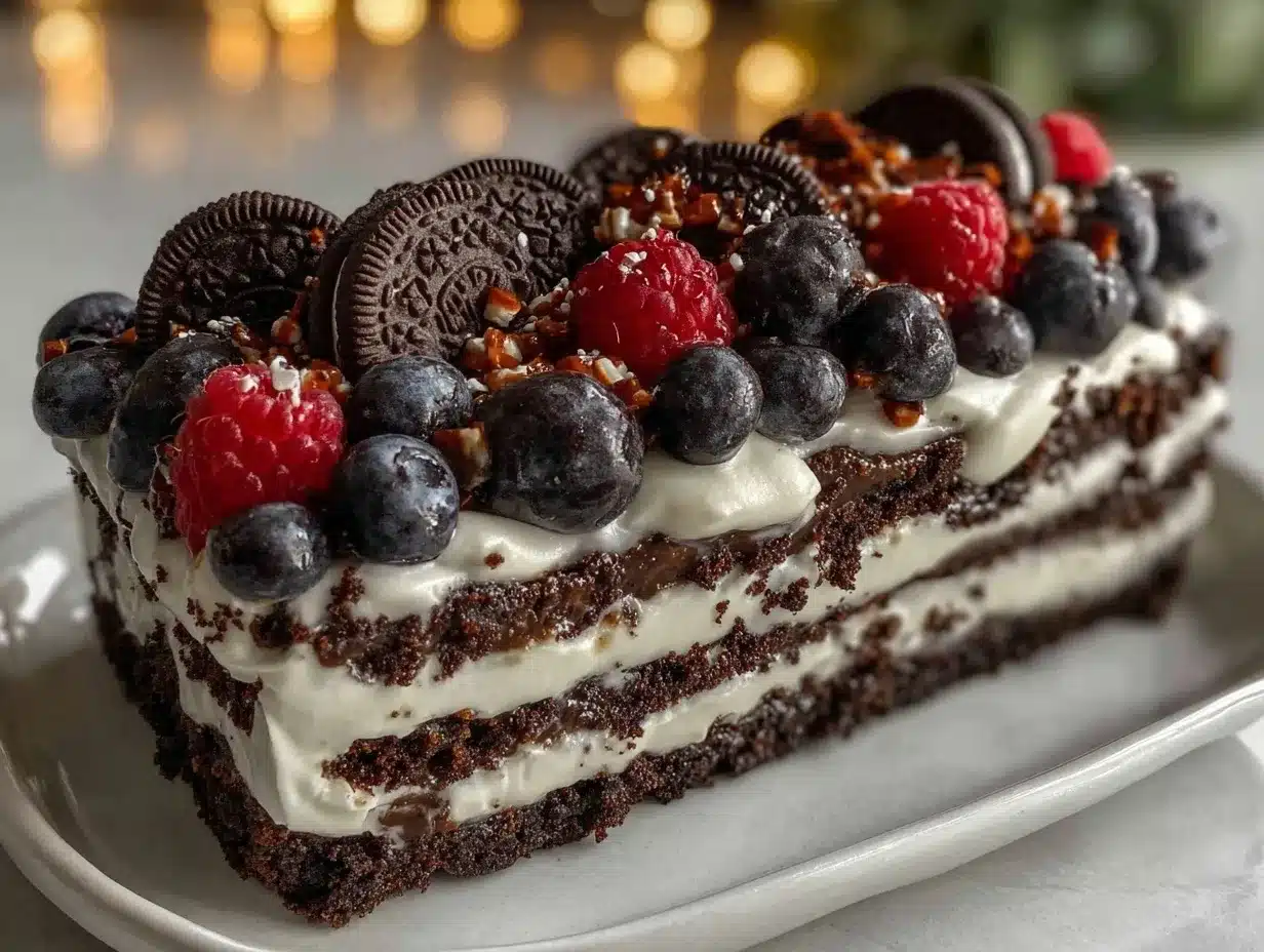 easy patriotic no-bake oreo flag cake preparation steps