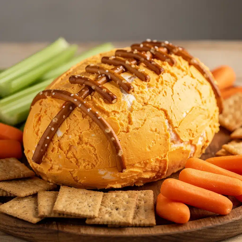 football shaped cheese ball - featured image