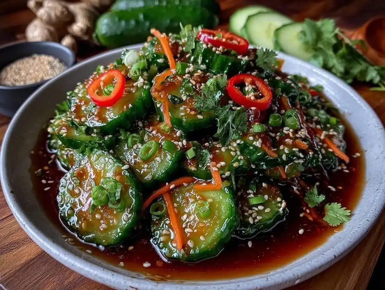 fresh asian cucumber salad preparation steps