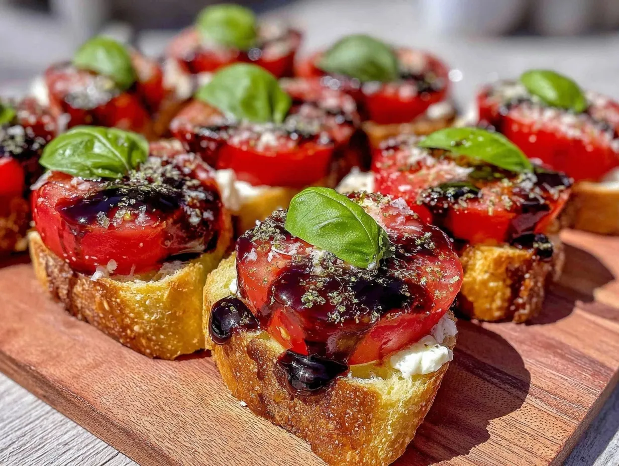 Fresh Caprese Bruschetta Bar preparation steps