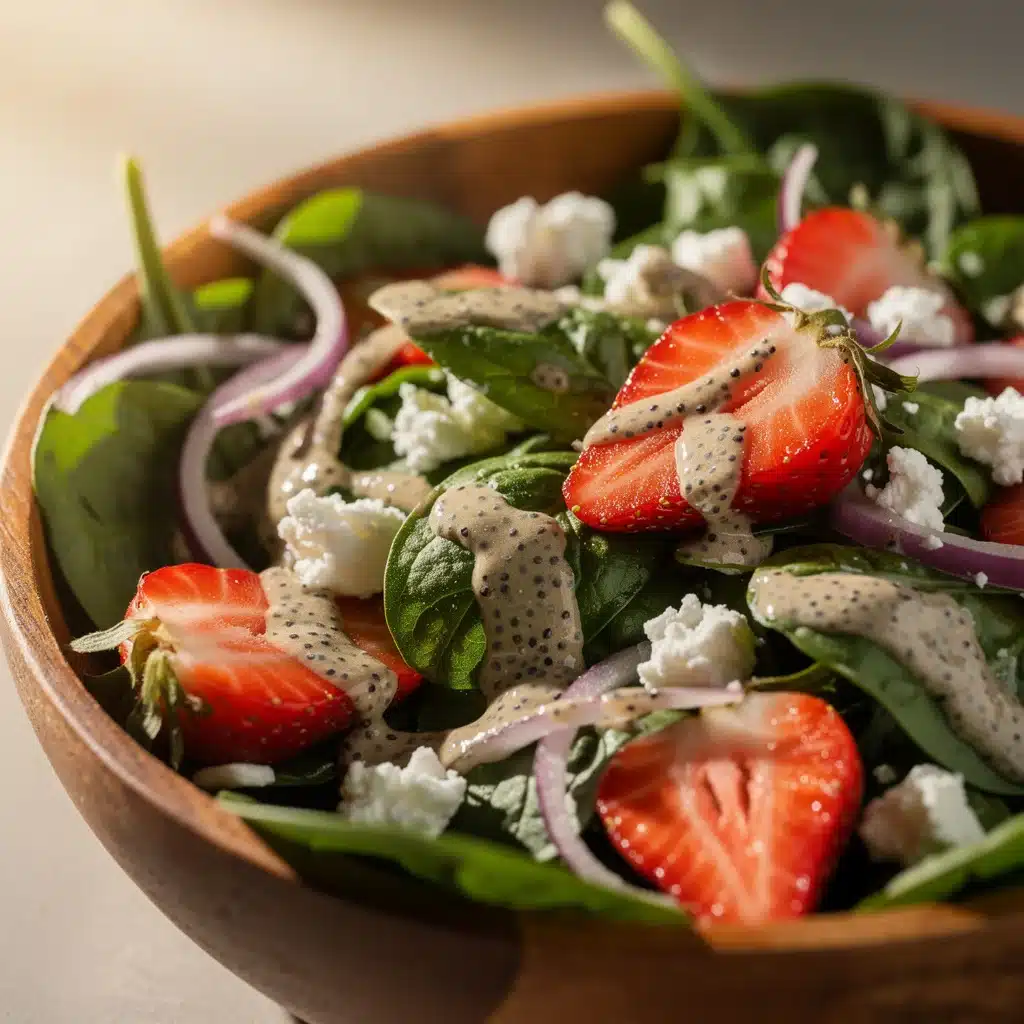 fresh healthy strawberry spinach salad - featured image