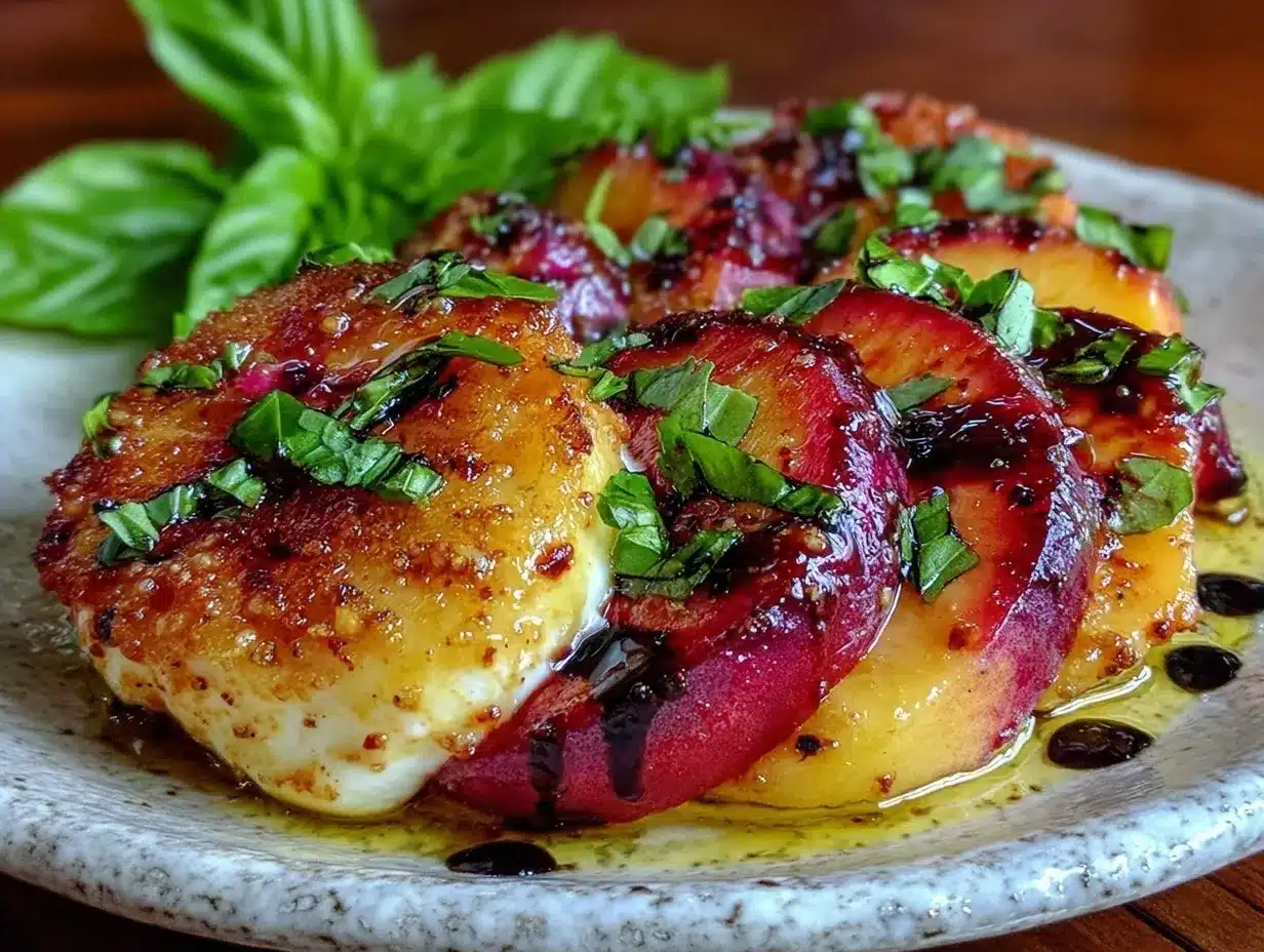 Fresh Peach Caprese Salad preparation steps