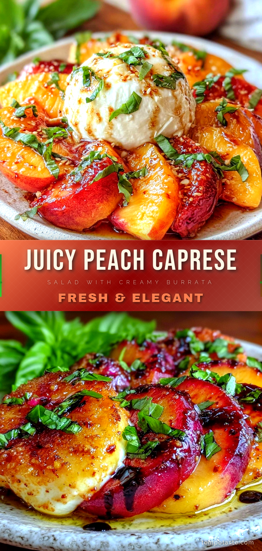 Fresh Peach Caprese Salad recipe