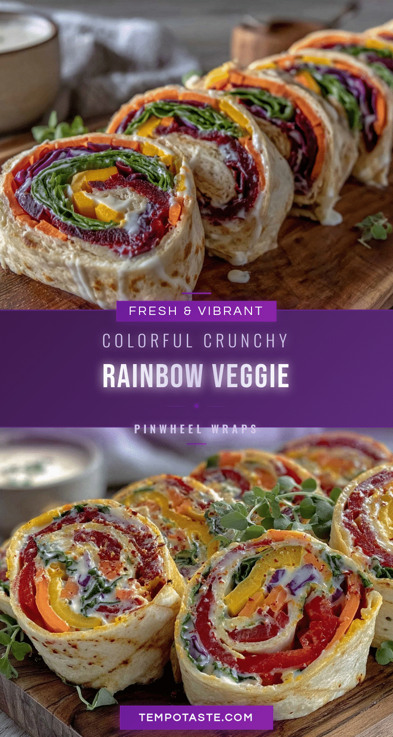 fresh rainbow veggie pinwheel wraps recipe