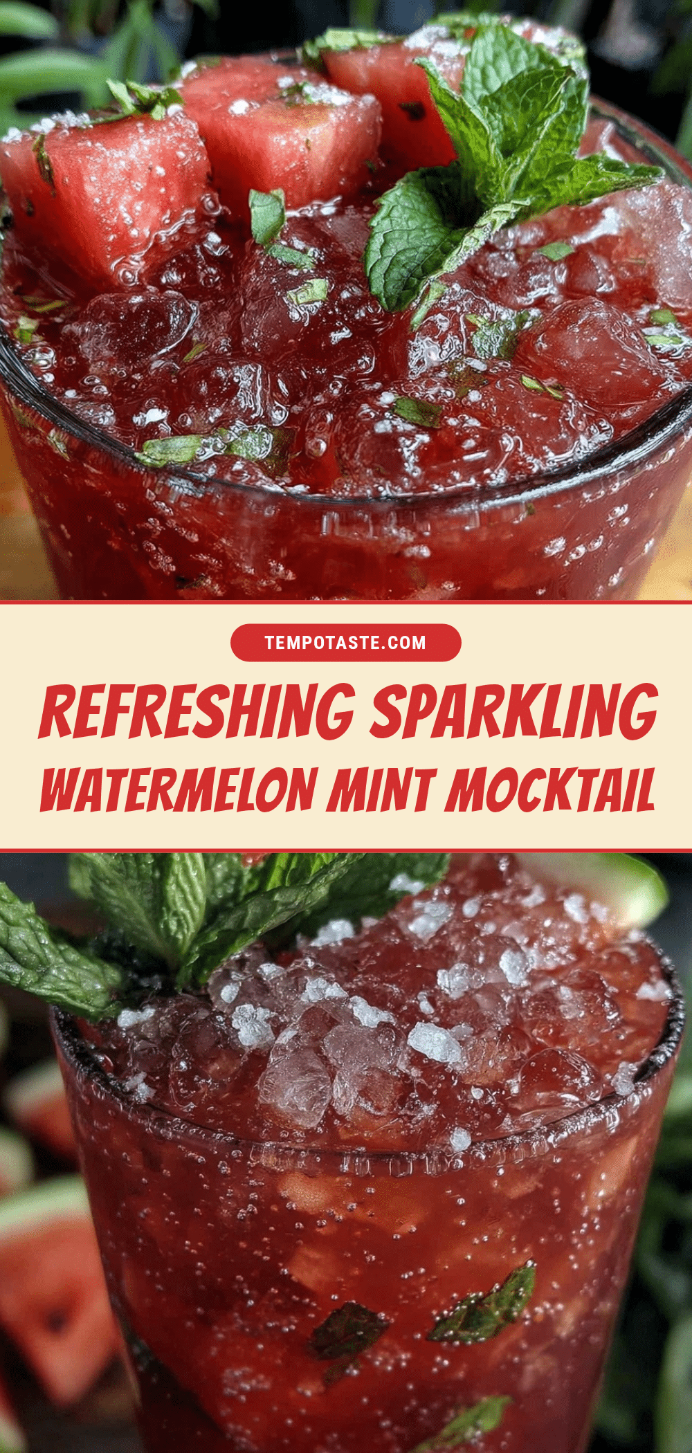 fresh sparkling watermelon mint mocktail recipe