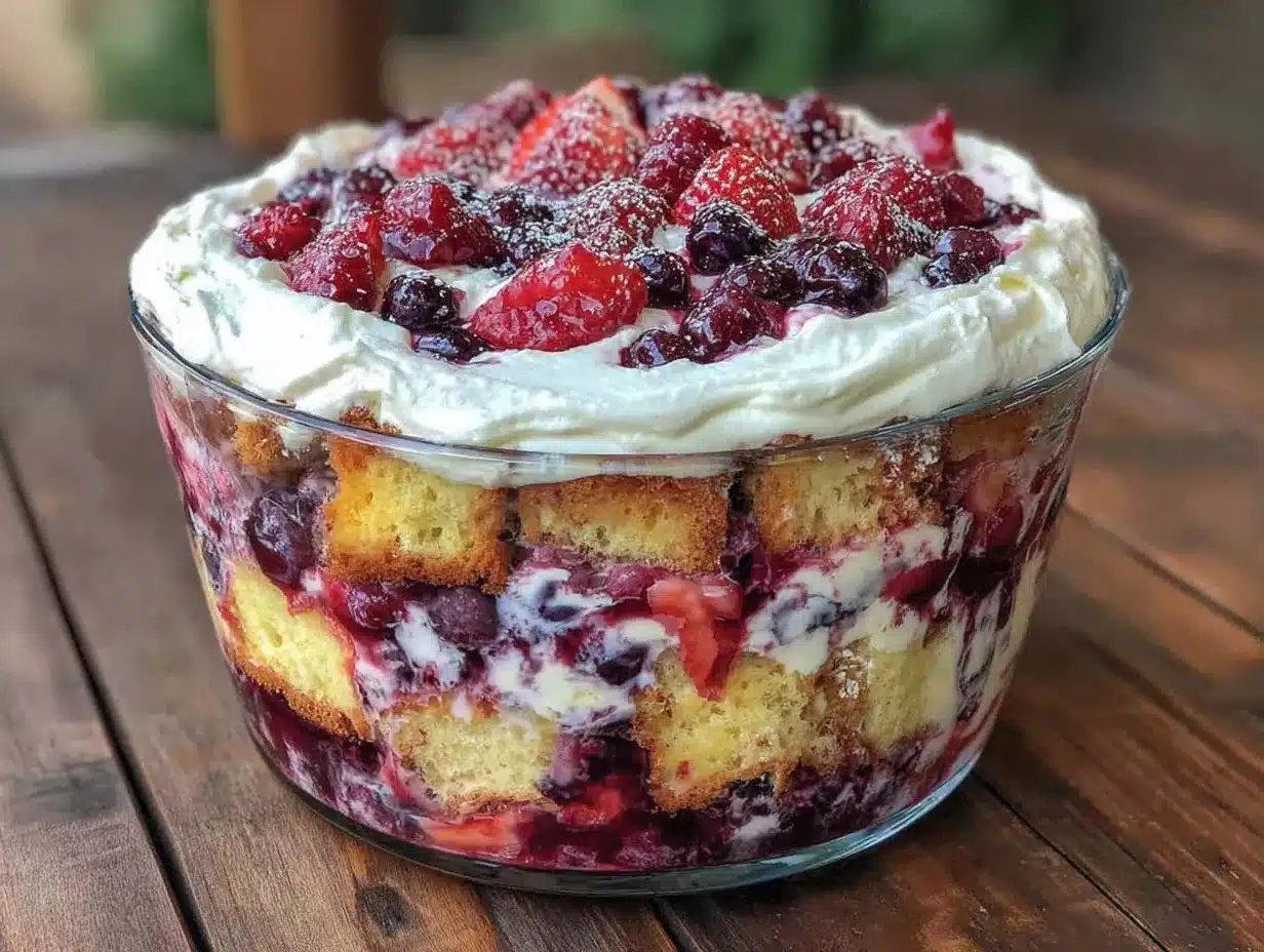 fresh star-spangled berry trifle preparation steps