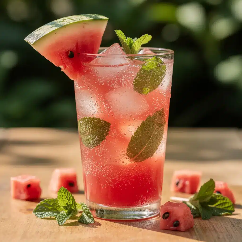 fresh watermelon mint mocktail preparation steps