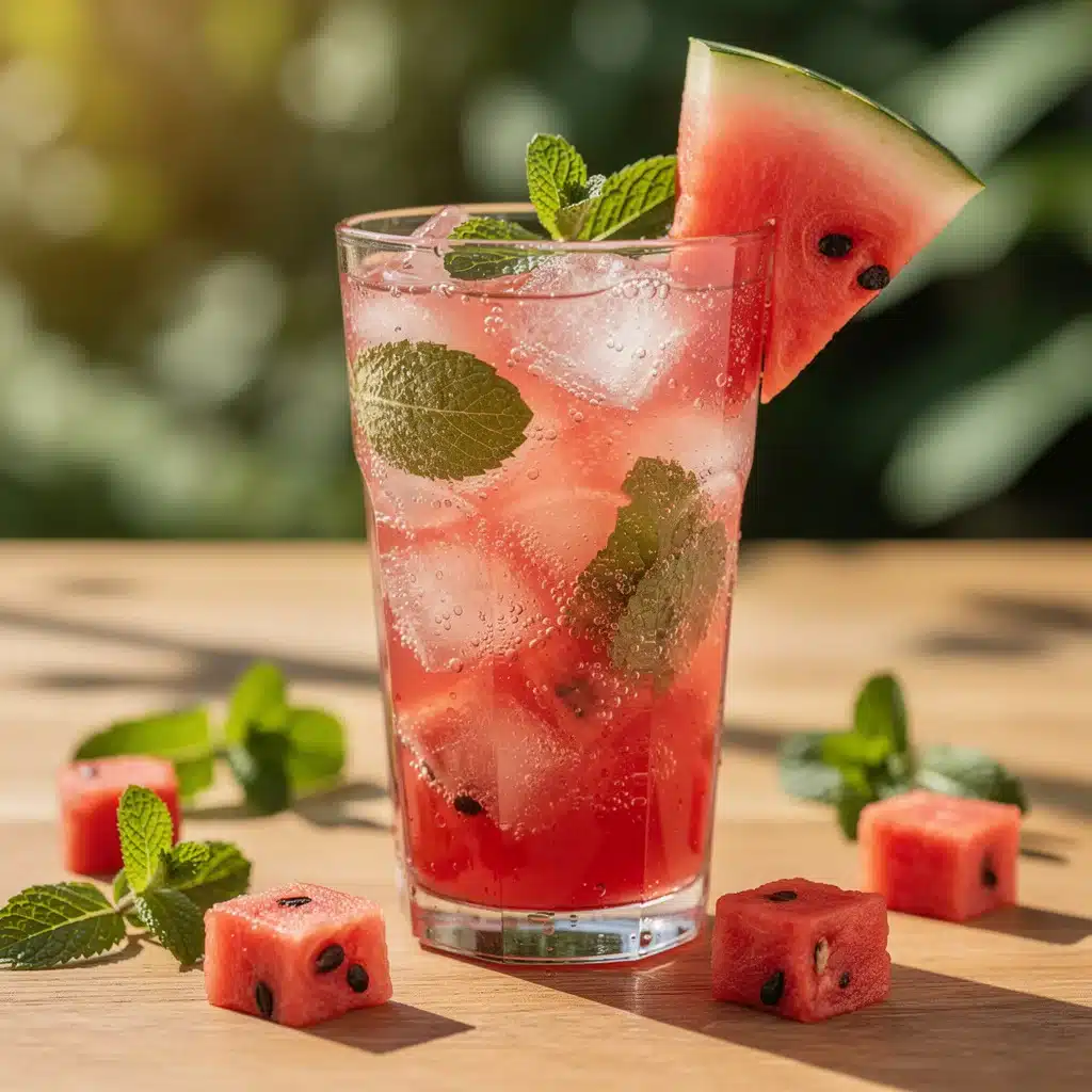 fresh watermelon mint mocktail - featured image