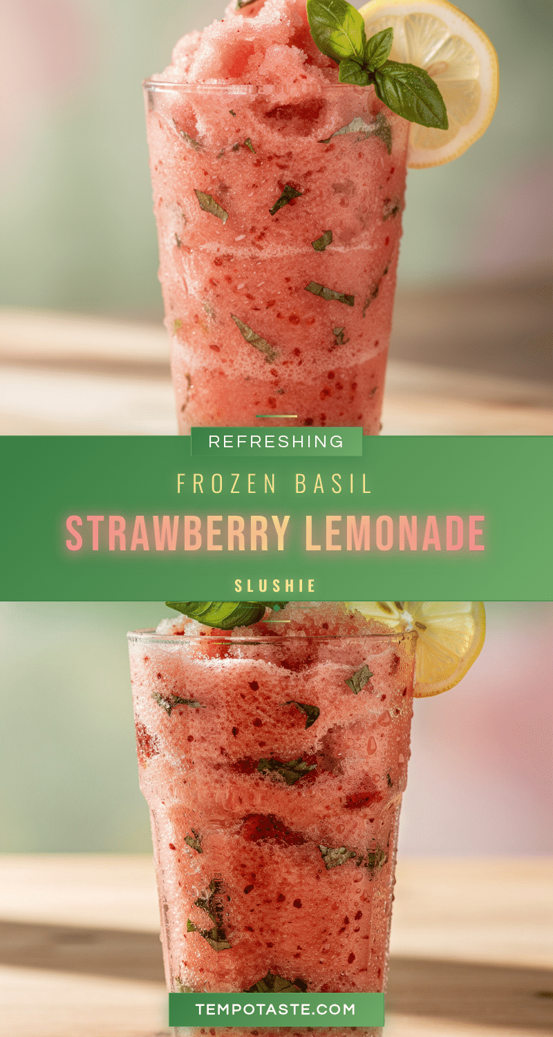 frozen strawberry basil lemonade slushie recipe