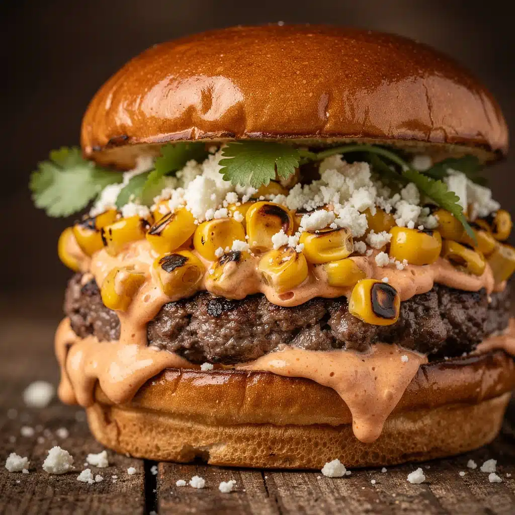 grilled elote burgers - featured image