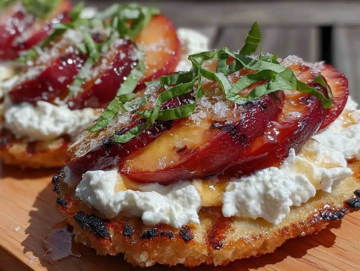 grilled peach burrata flatbread preparation steps
