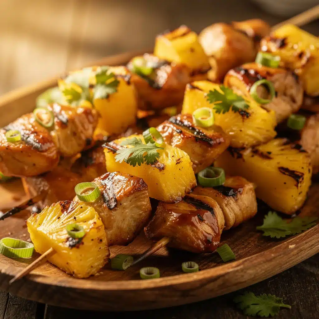 grilled pineapple chicken kabobs - featured image