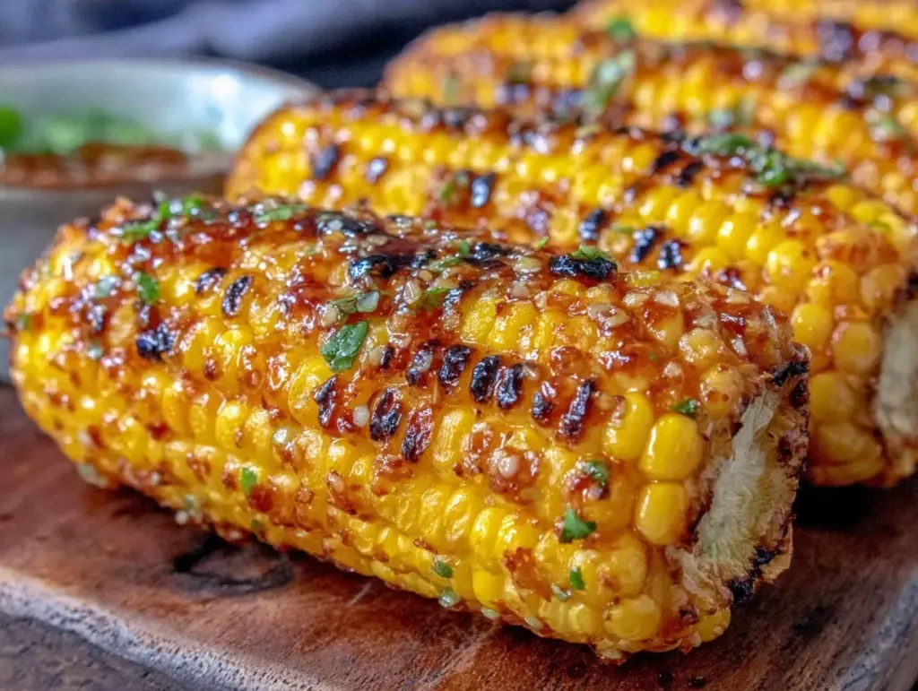 honey sriracha grilled corn on the cob - featured image