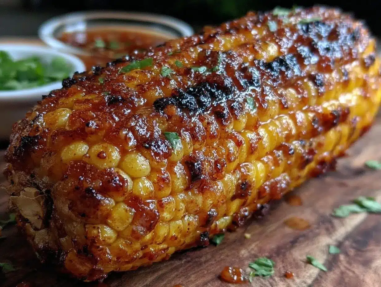 honey sriracha grilled corn on the cob preparation steps