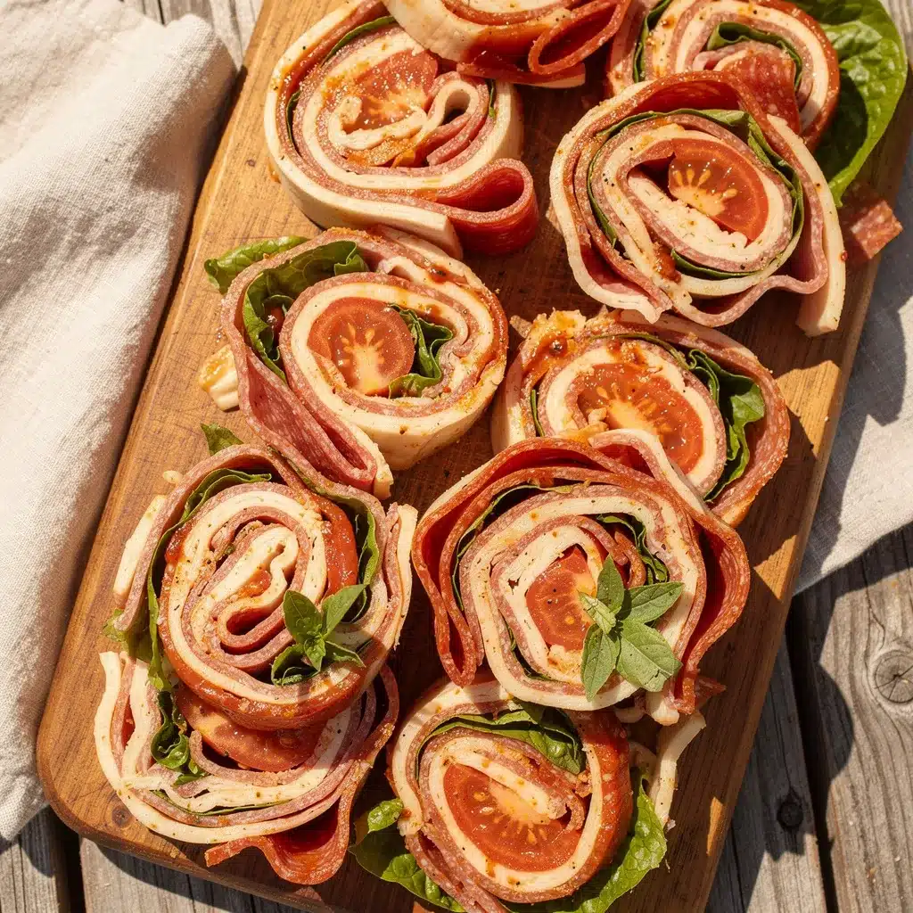 Italian Sub Pinwheel Roll-Ups preparation steps