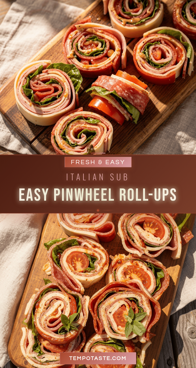 Italian Sub Pinwheel Roll-Ups recipe