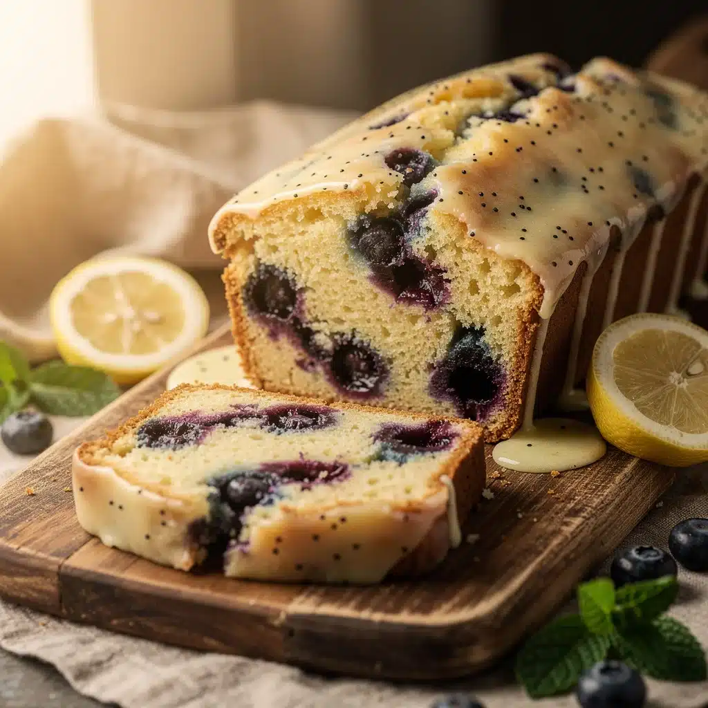 lemon blueberry loaf cake - featured image