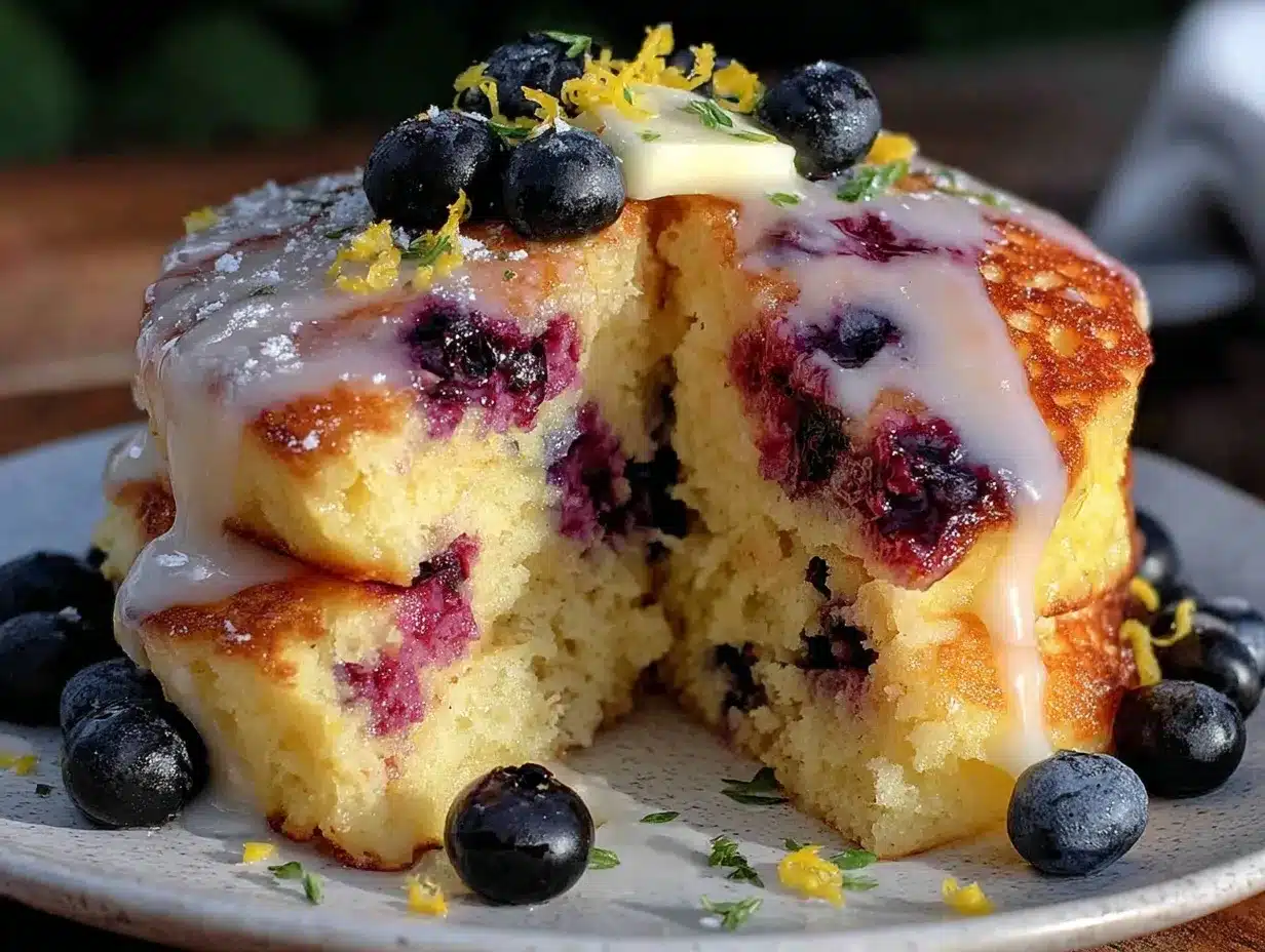 lemon blueberry ricotta pancakes preparation steps
