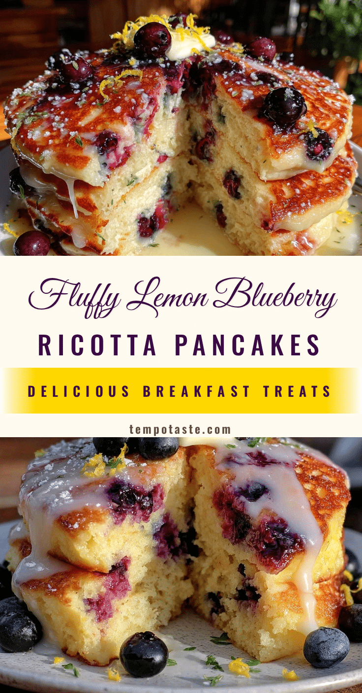 lemon blueberry ricotta pancakes recipe
