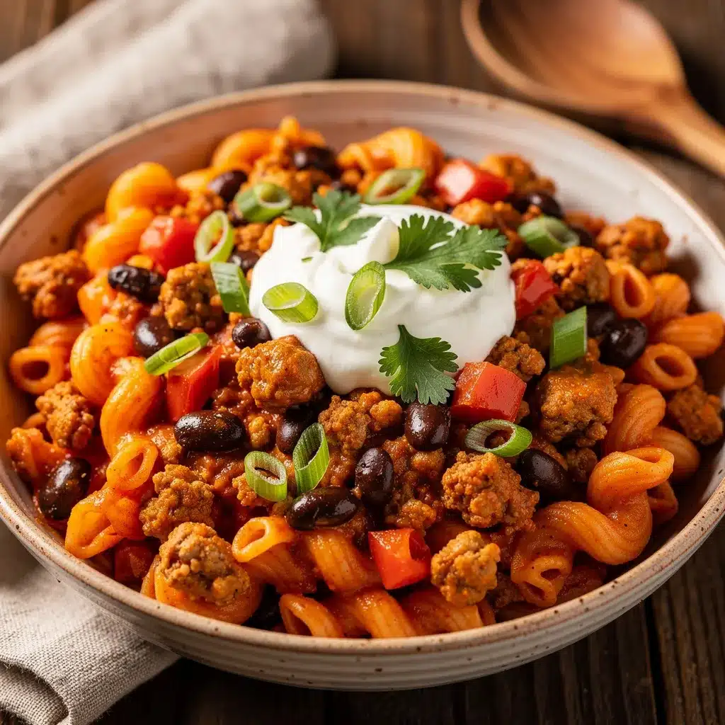 one-pot taco pasta preparation steps