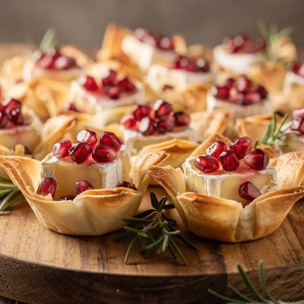 pomegranate brie bites - featured image