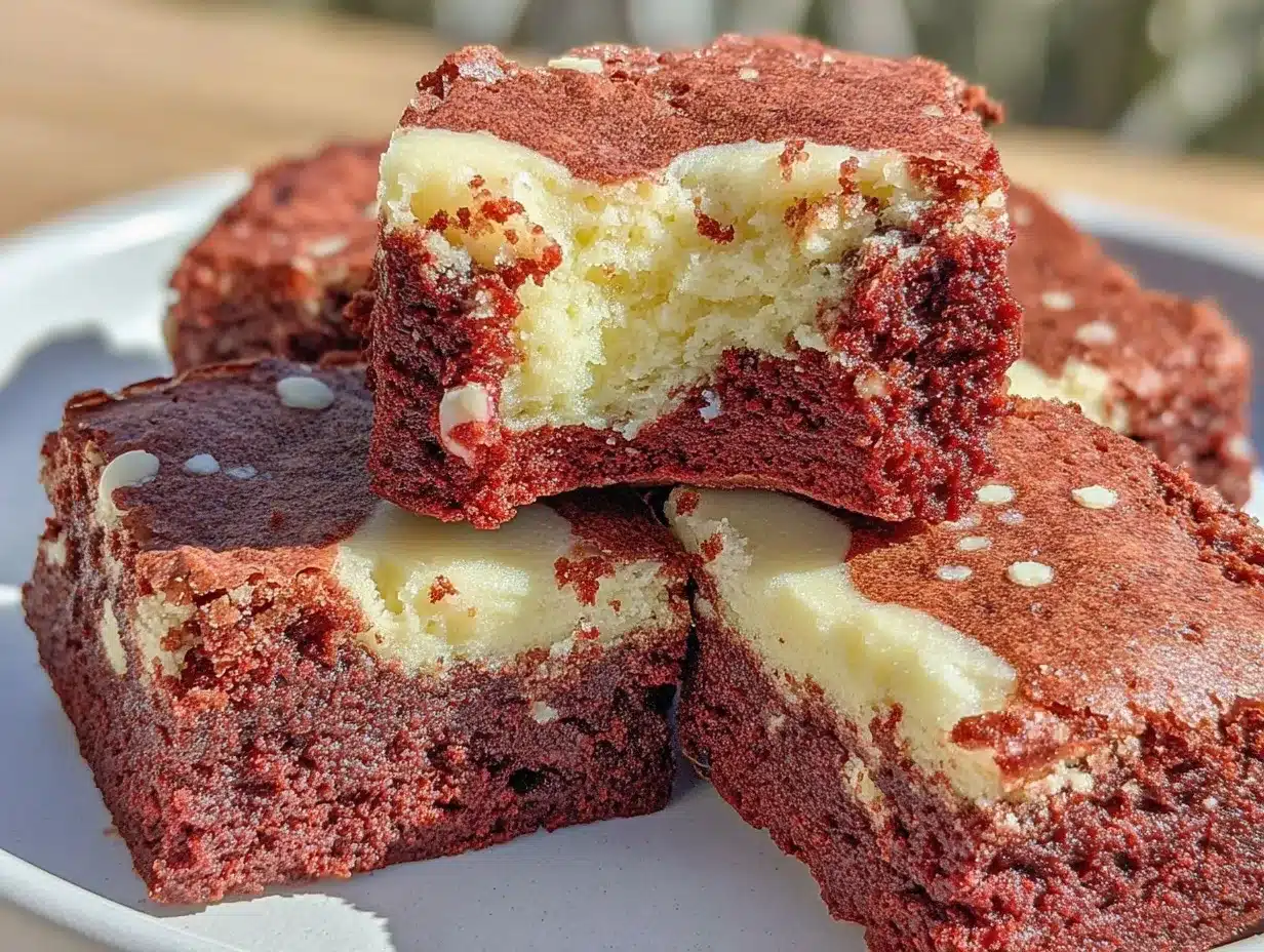 red velvet flag brownies preparation steps