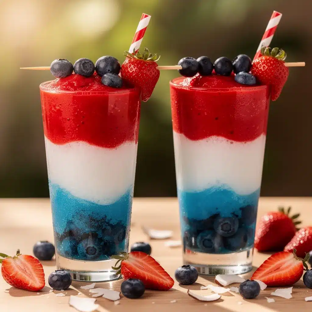 red white and blue frozen daiquiri preparation steps