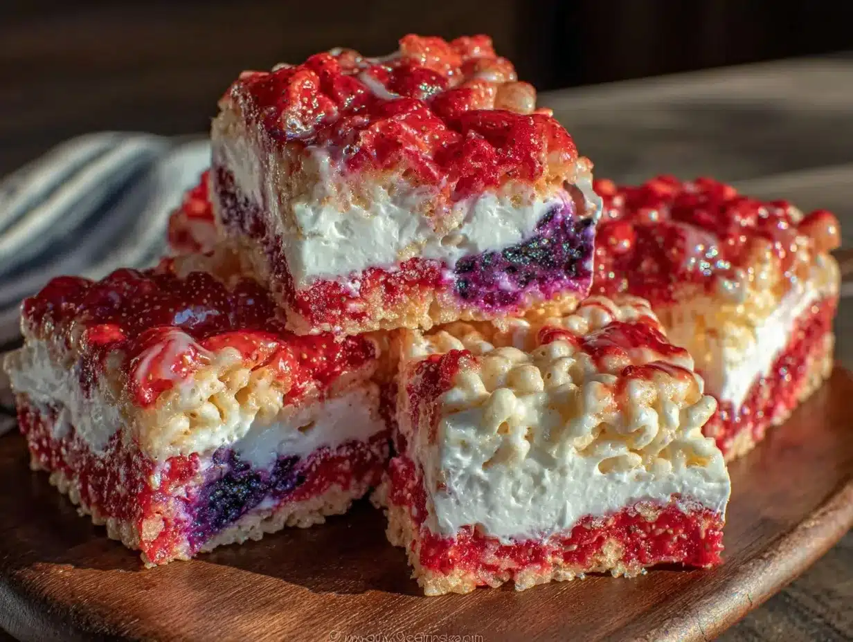 red white blue rice krispie treats preparation steps