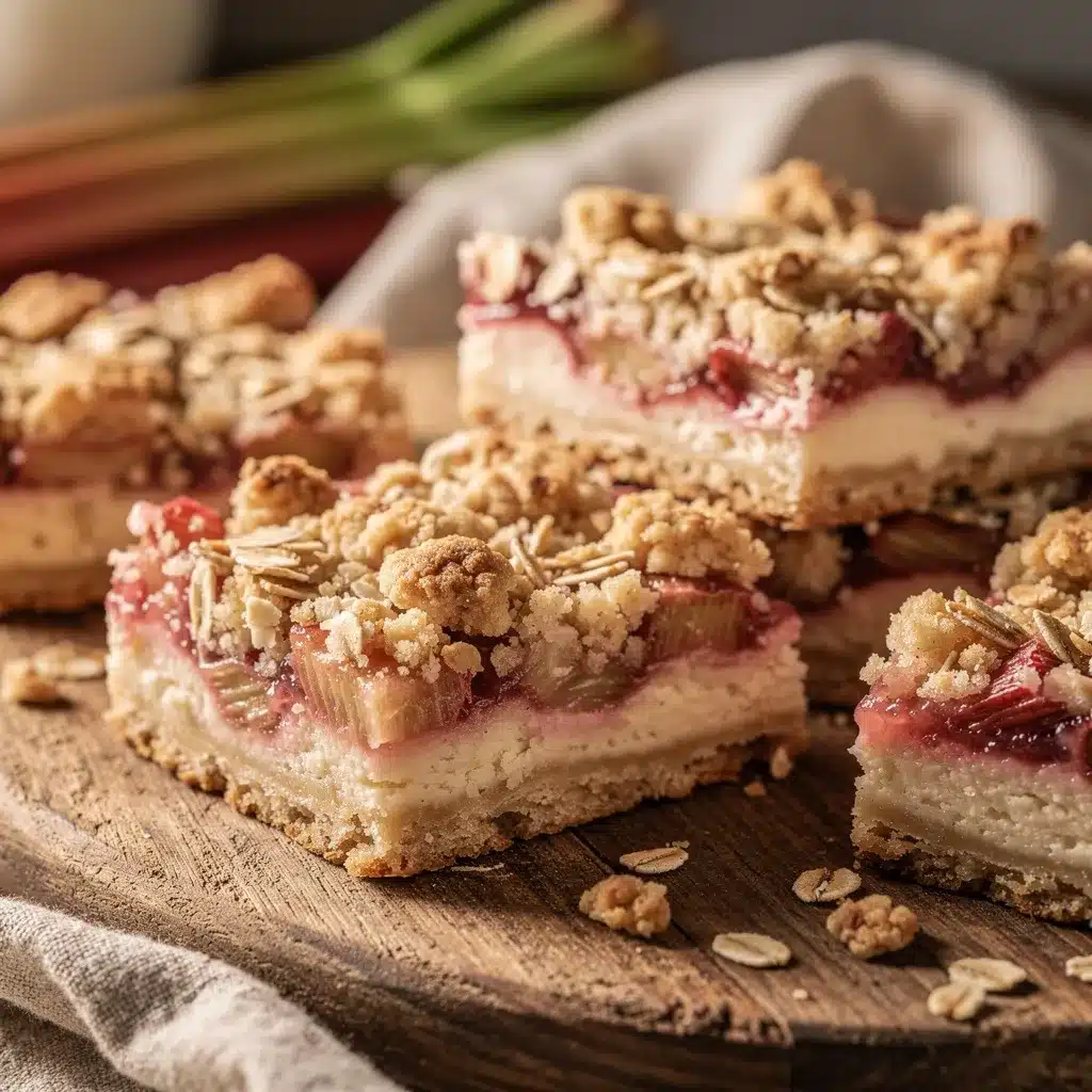 rhubarb crumble cheesecake bars preparation steps