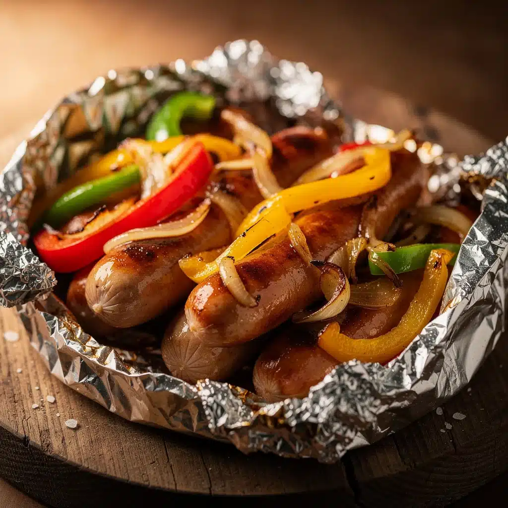savory beer brat foil packets - featured image